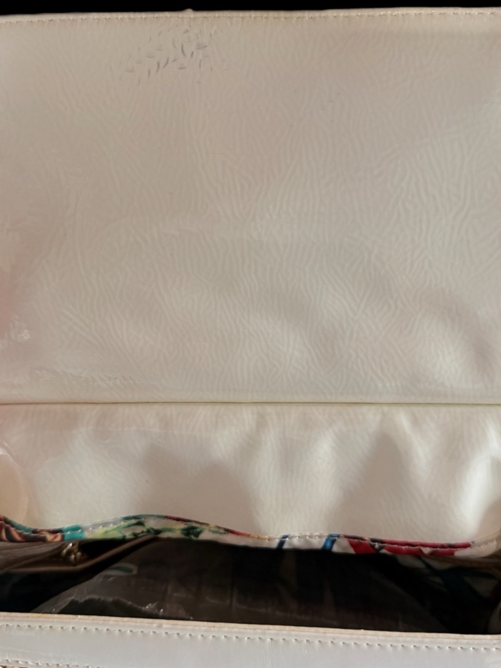 Sharif Sequin Chevron Tote in White, Blue & Gold - Picture 9 of 10